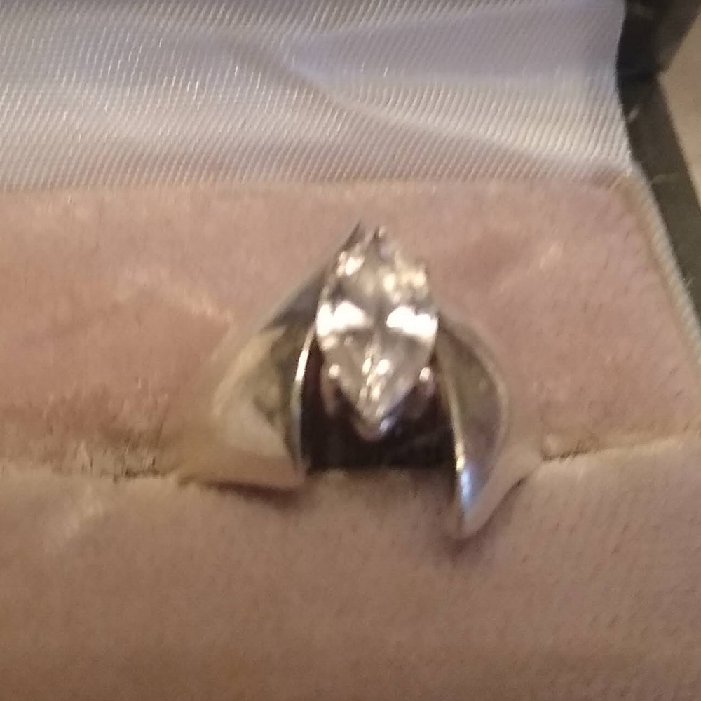 Custom Made SS Natural White Sapphire Ring